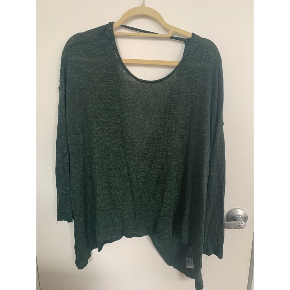 Free people twist sweater in emerald